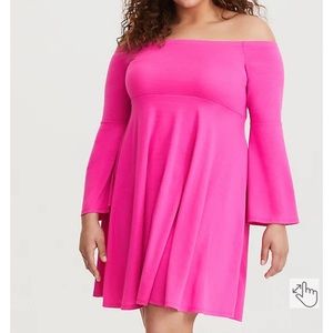 Torrid Bright Pink Jersey Skater Dress